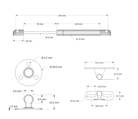 Amortecedor para armario