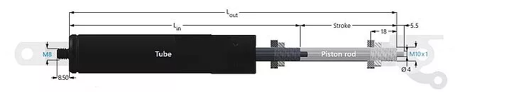 Resorte de gas con bloqueo