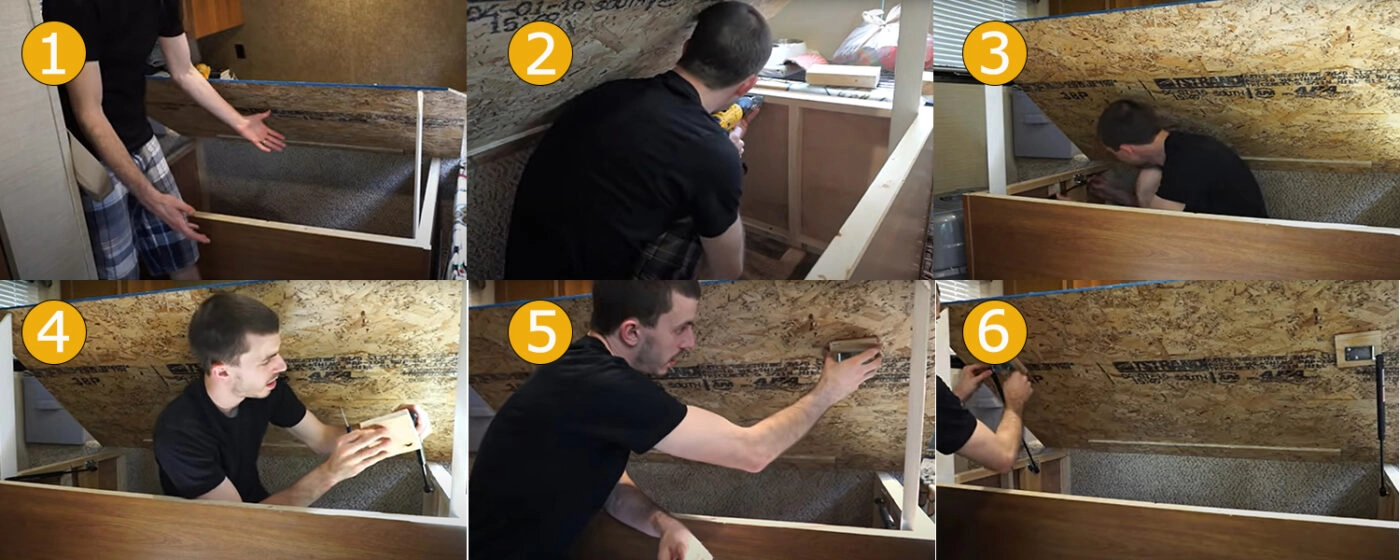 How do I install gas struts on a bed How do I install gas struts on a bed