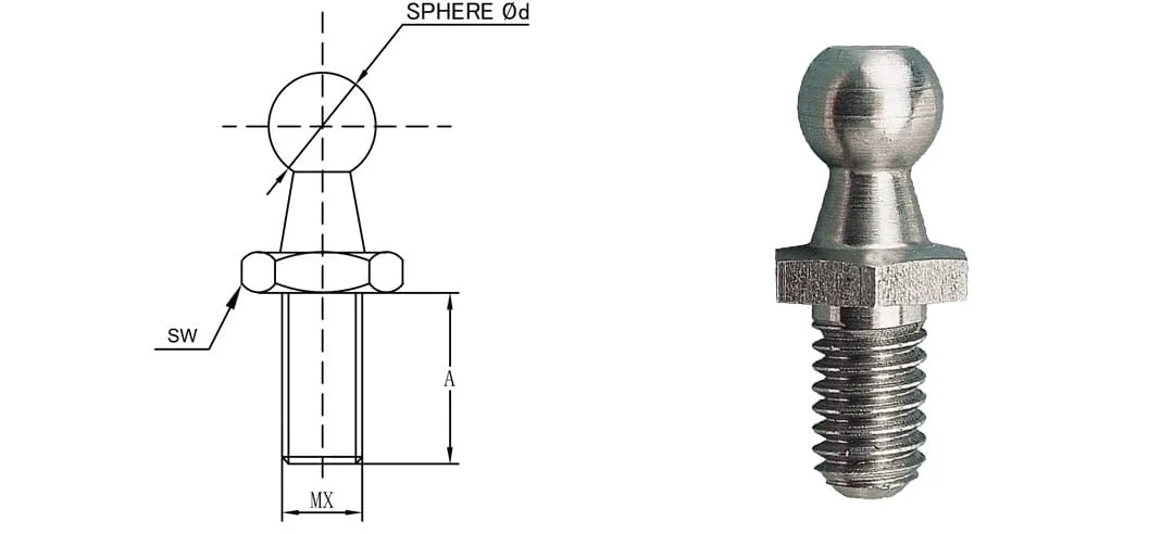 gas strut ball stud size 1 1