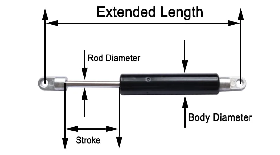 Gasdruckdämpfer Mini Spezifikationen