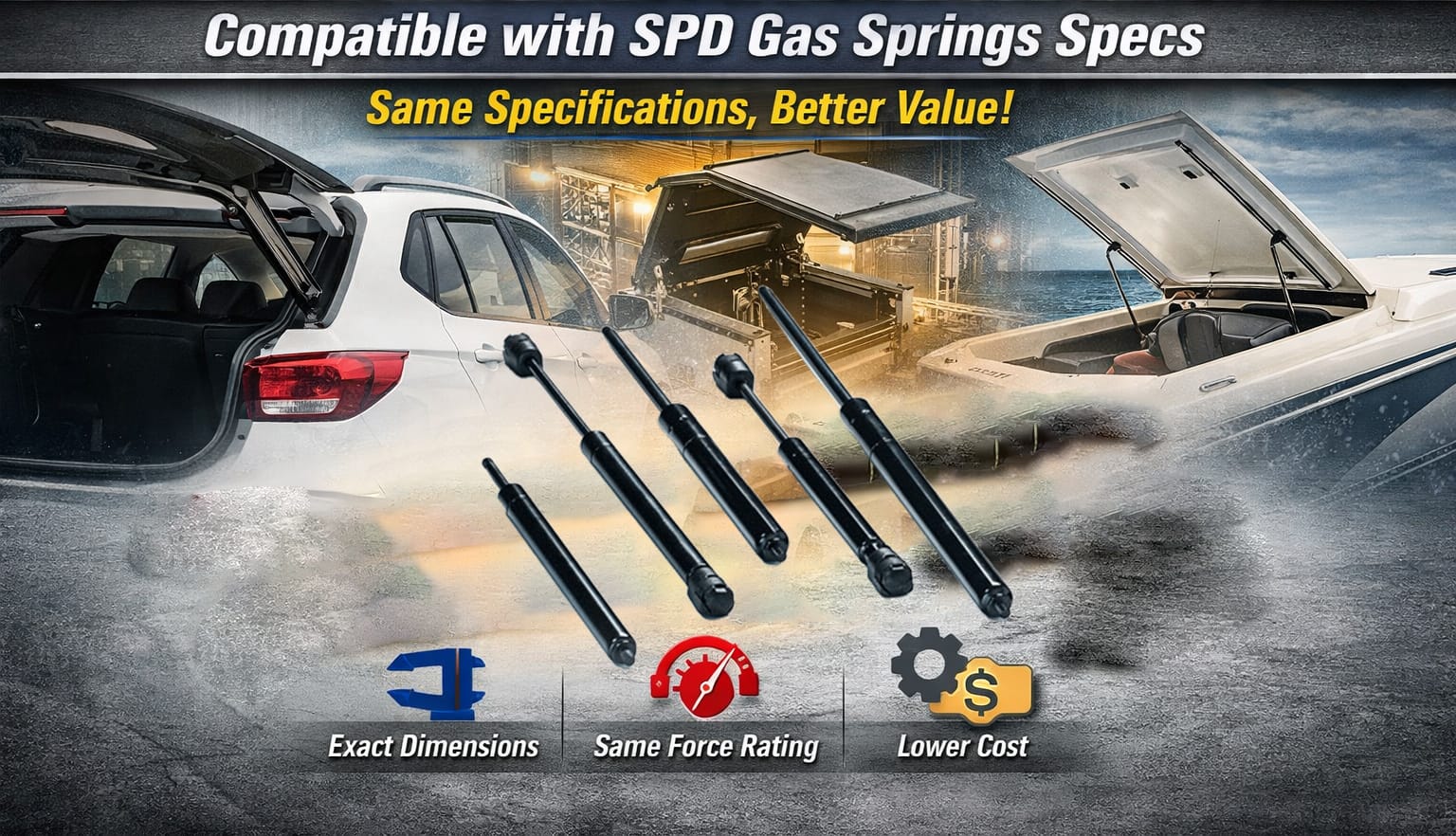 GASTAC Gas Spring Compatible with SPD Gas Springs Specs