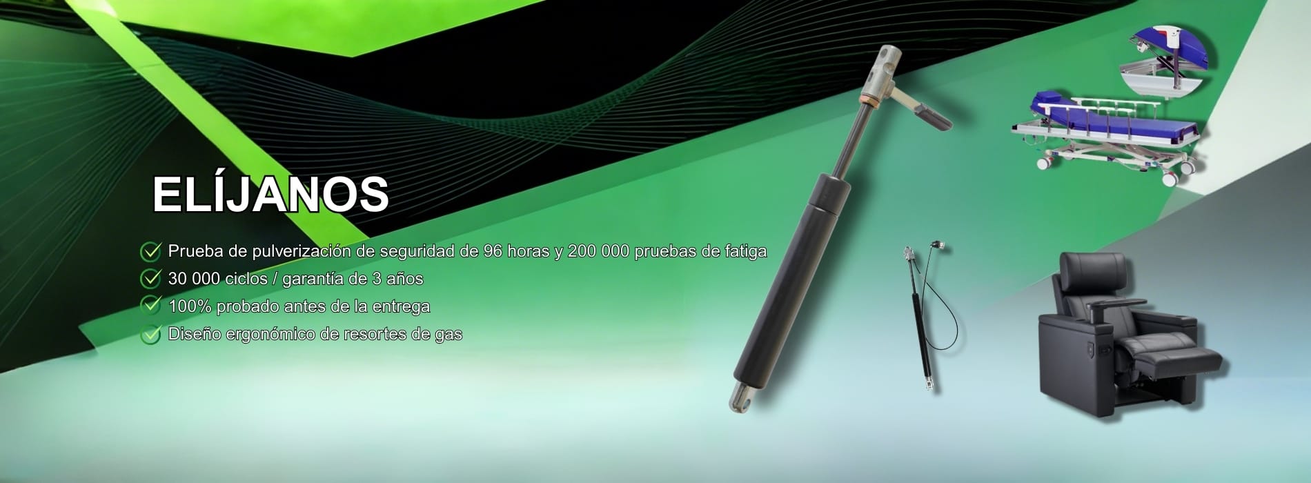 resorte de gas con bloqueo