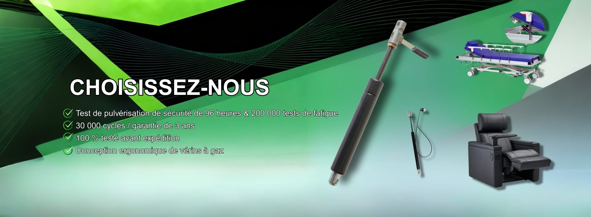 verin a gaz avec blocage