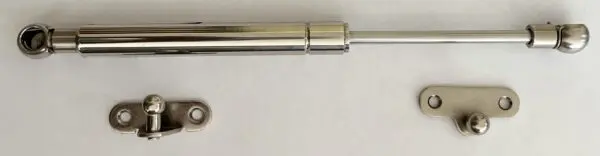 Silver gas strut with mounting brackets