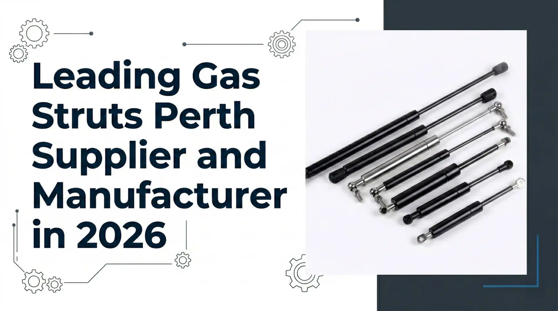 Leading gas struts Perth supplier and manufacturer 2026 guide cover.