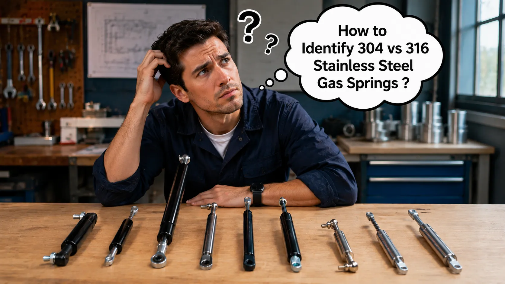 How to Identify and Differentiate 304 vs 316 Stainless Steel Gas Springs