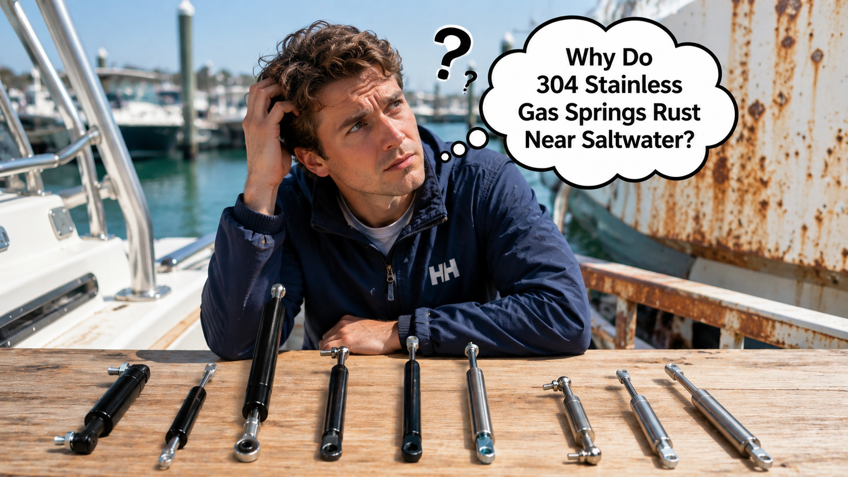 Why Do 304 Stainless Gas Springs Rust Near Saltwater?