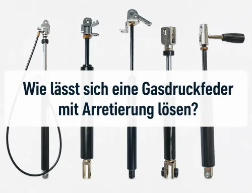Wie lässt sich eine Gasdruckfeder mit Arretierung lösen?