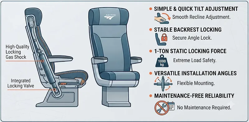 Key Benefits of Locking Gas Shocks in Amtrak Coach Seats