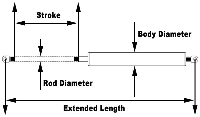 Hydraulic Damper Dimensions for Hitch Bike Rack
